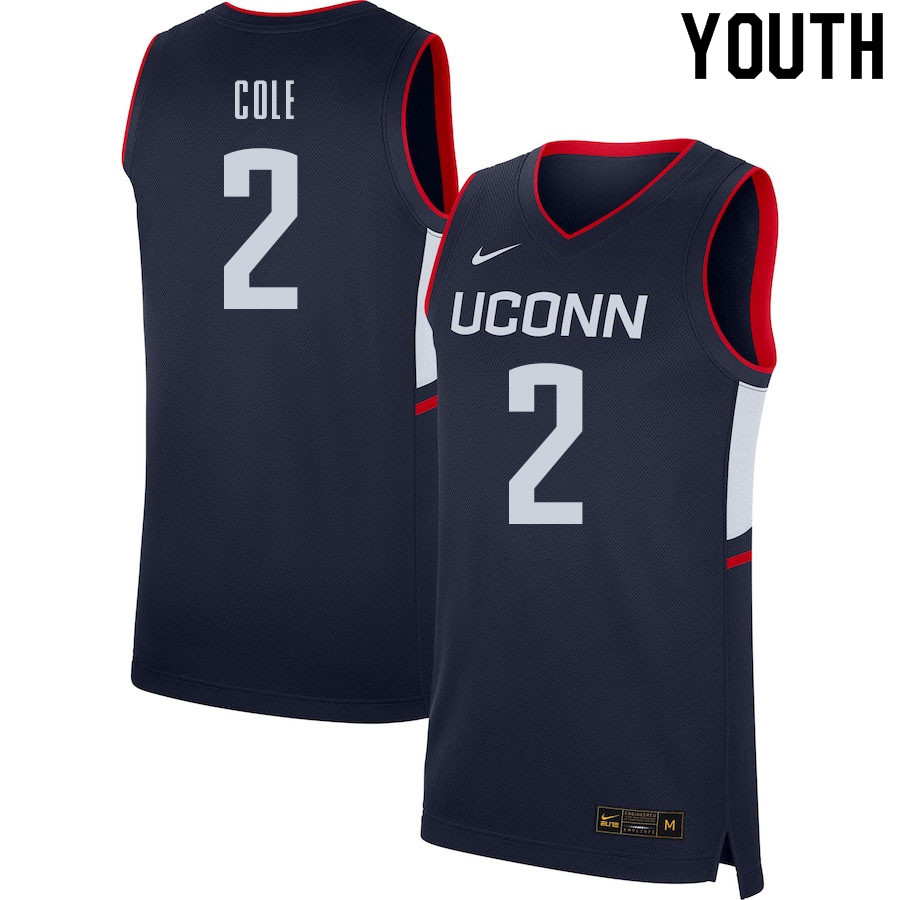 Youth #2 R.J. Cole Uconn Huskies College Basketball Jerseys Sale-Navy
